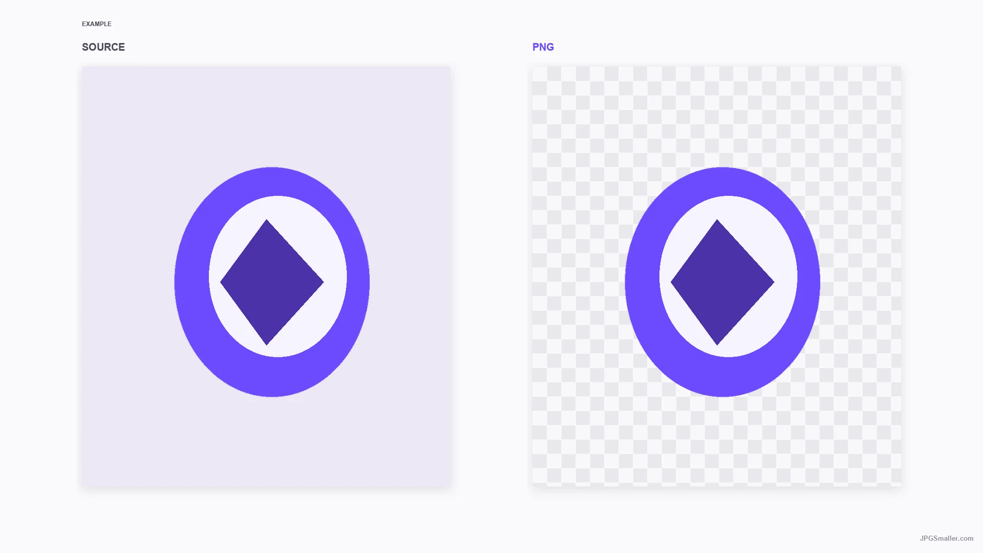 Format example converting to PNG, with a graphic on a transparent checkerboard